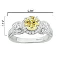 thumbnail image 3 of Sterling Silver with Yellow Moissanite, Moisssanite and White Diamond Three Stone Ring, 3 of 3