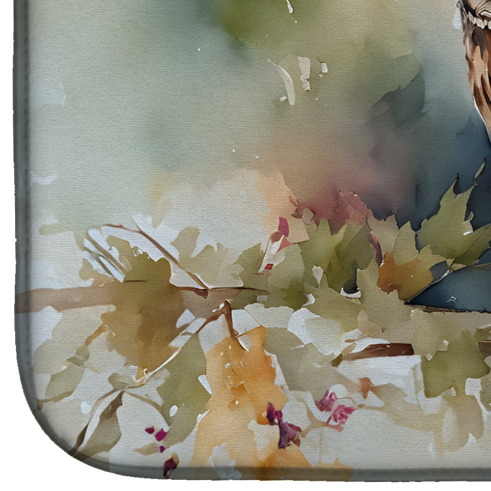 Carolines Treasures DAC3280DDM 21 x 14 in. Tawny Owl Dish Drying Mat