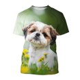 thumbnail image 1 of Nouveau Été Marée Mode Chien de Compagnie Modèle Hommes T-Shirts Occasionnels 3D Print Tees Hip Hop Personnalité Col Rond Manches Courtes Tops LS, 1 of 1