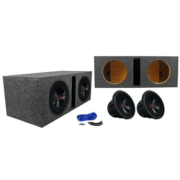 2) Alpine R2-W10D4 10" Type-R 750w Car Audio Subwoofers+Vented Sub Box Enclosure