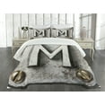 thumbnail image 3 of Ambesonne Letter M Quilted Bedspread Set 3 Pcs, Steel Typeset Grunge, Queen Size, Pale Grey Sepia, 3 of 5