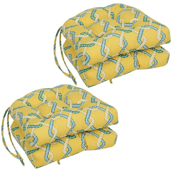 Blazing Needles 16-inch Spun Polyester Outdoor U-shaped Tufted Chair Cushion