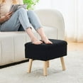 thumbnail image 7 of IVV Rectangular Storage Ottoman with Teddy Fleece Upholstery & Solid Wood Legs, Foot Stool Bench for Entryway or Bedroom, 15.7” x 11.8” x 12.9”, Black, 7 of 7