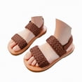 thumbnail image 6 of TOWED22 Girls Cute Heart Sandals Open Toe Summer Flats Dress Sandals Shoes Brown,10, 6 of 7