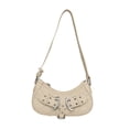 thumbnail image 3 of Bolso de hombro para mujer, bolso tipo cartera, bolso de moda de PU con cremallera, bolso para axila. beige, 3 of 9