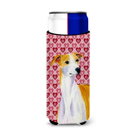 

Caroline s Treasures LH9148MUK Whippet Hearts Love and Valentine s Day Portrait Ultra Hugger for slim cans Slim Can