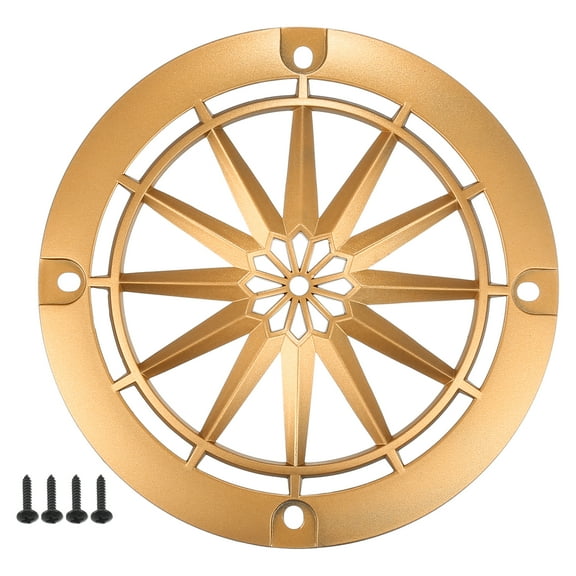 Unique Bargains 4" Car Speaker Grills Cover Round 4 Inch Audio Subwoofer Protector with Mounting Screws ABS Gold Tone