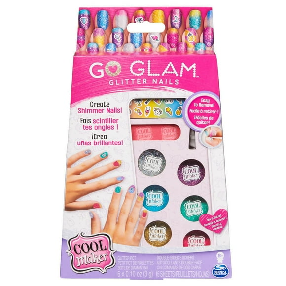 Cool Maker, GO GLAM Glitter Nails DIY Activity Kit for 5 Manicures, for Kids Aged 8 and up
