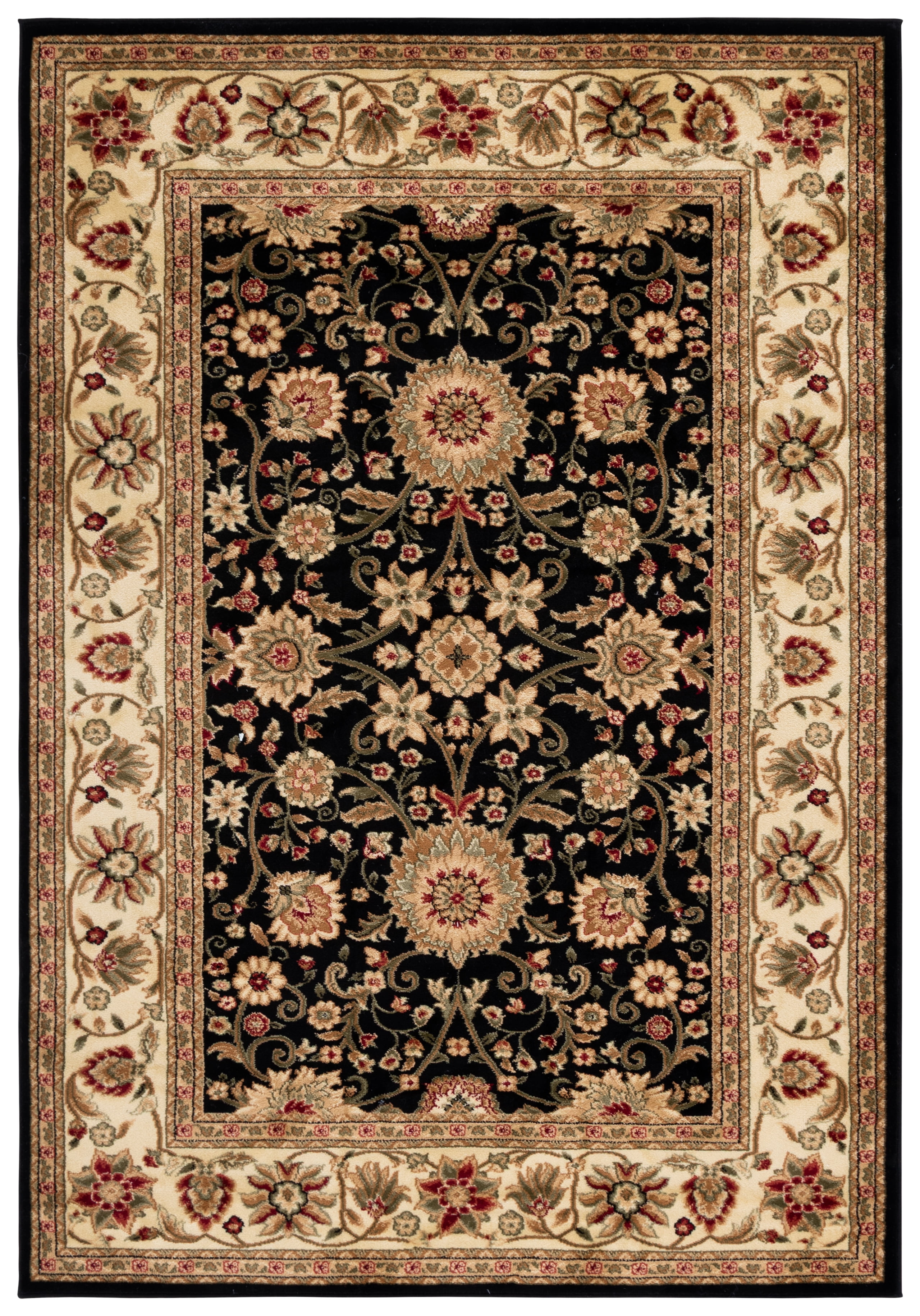 Safavieh Lyndhurst Victoria Floral Area Rug, Black/Ivory, 5'3" x 7'6"