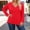 Red, variant on Women's Plus Size Tops Long Sleeve Tee Shirt V Neck Basic Ladies Loose Fit T Shirt for Women Everyday Wear, BlackSize: XXXL