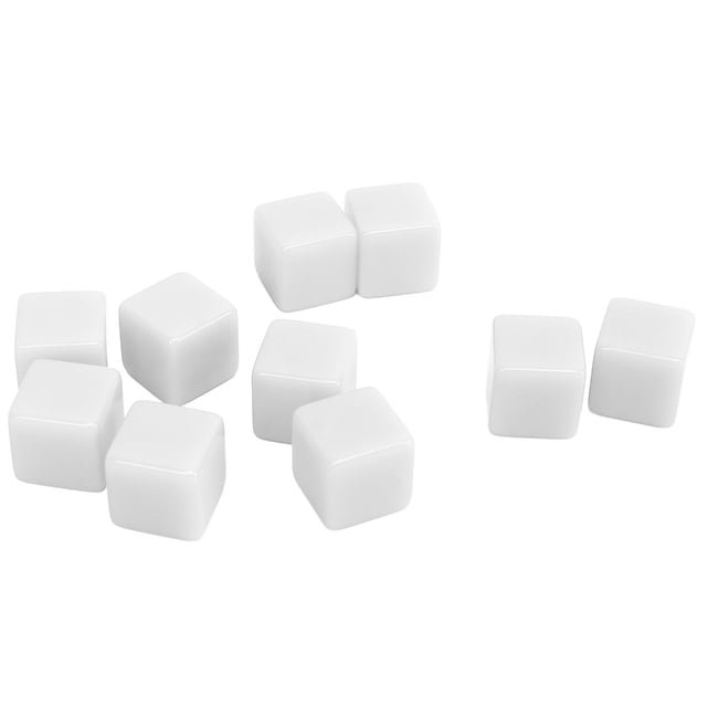 Write On Dice Juego De 30 Cubos En Blanco De Seis Caras De 16 Mm Para