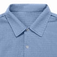 thumbnail image 5 of COSFO Beach Men Button Down Shirt Summer Blue Short Sleeve Shirt Vacation Casual Loose Fit Collared Shirts for Men L, 5 of 9