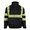 Black, variant on Hi-Vis Safety Jacket with Heat Transfer Reflective Tape and Removable Hood, JK-02 (Yellow, XL)