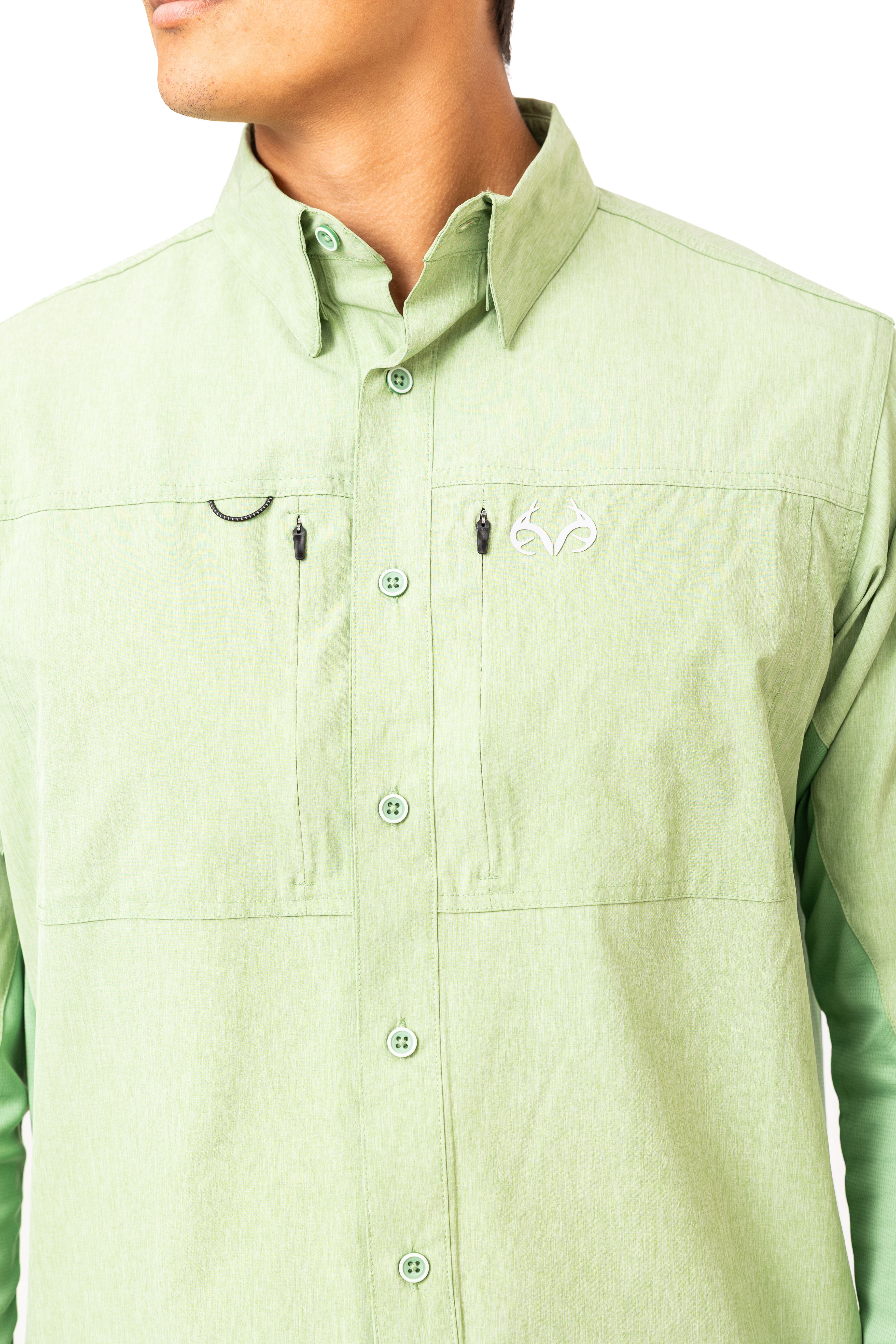 Chemise à Capuche Realtree Fishing Grise – Manches Longues, UPF, Taille S Homme