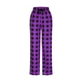 thumbnail image 3 of Knosfe Christmas Pajama Pants Unisex with Pockets Buffalo Plaid Casual Drawstring Pj Bottoms Comfy Pj Pants Sleepwear Soft Pajama Bottoms Wide Leg Lounge Pants ( Purple and Black Plaid,2XL ), 3 of 4