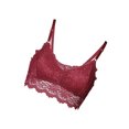 thumbnail image 4 of Baohd Soutien-Gorge Léger pour Femmes avec Bandeau Rembourré Amovible Bretelles Réglables Haut Tube Modal Dentelle, Rouge, m, 4 of 9