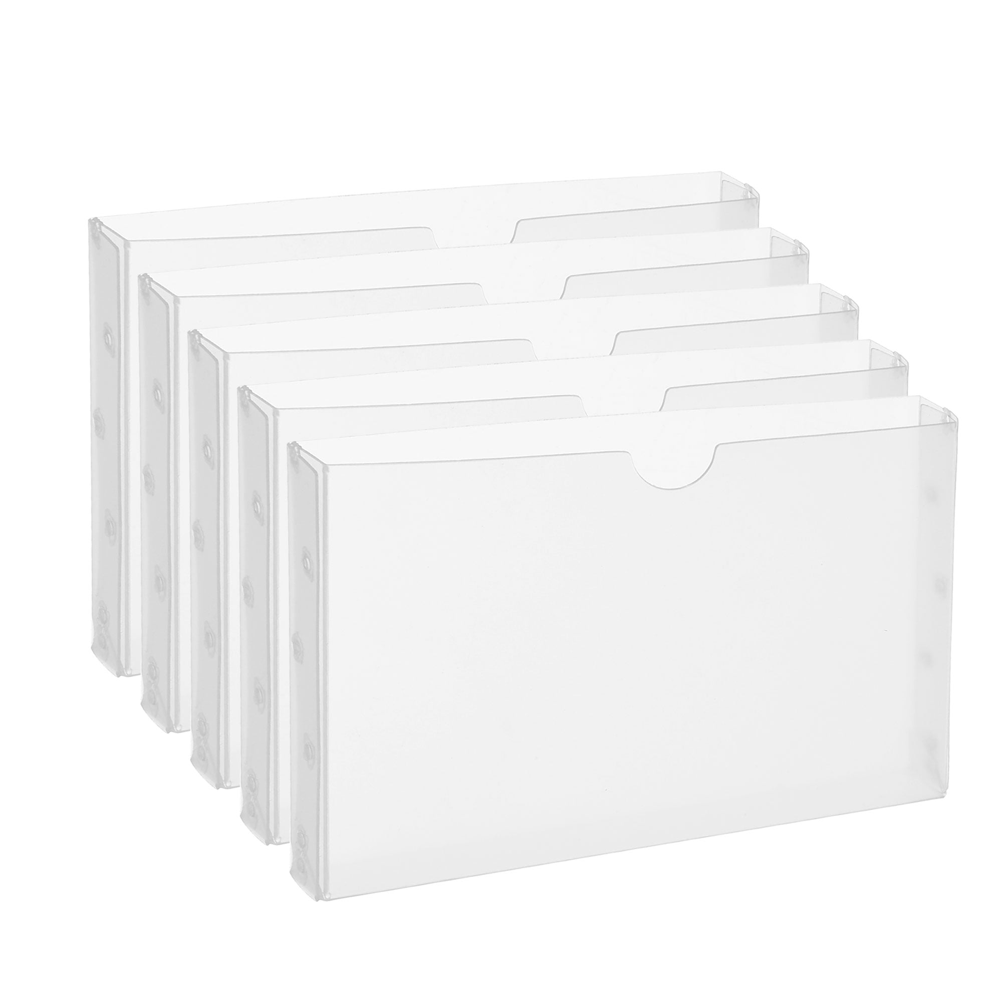 Uxcell 3.5x2.4" PP Reusable Business Card Holder Door Wall Mount, Clear