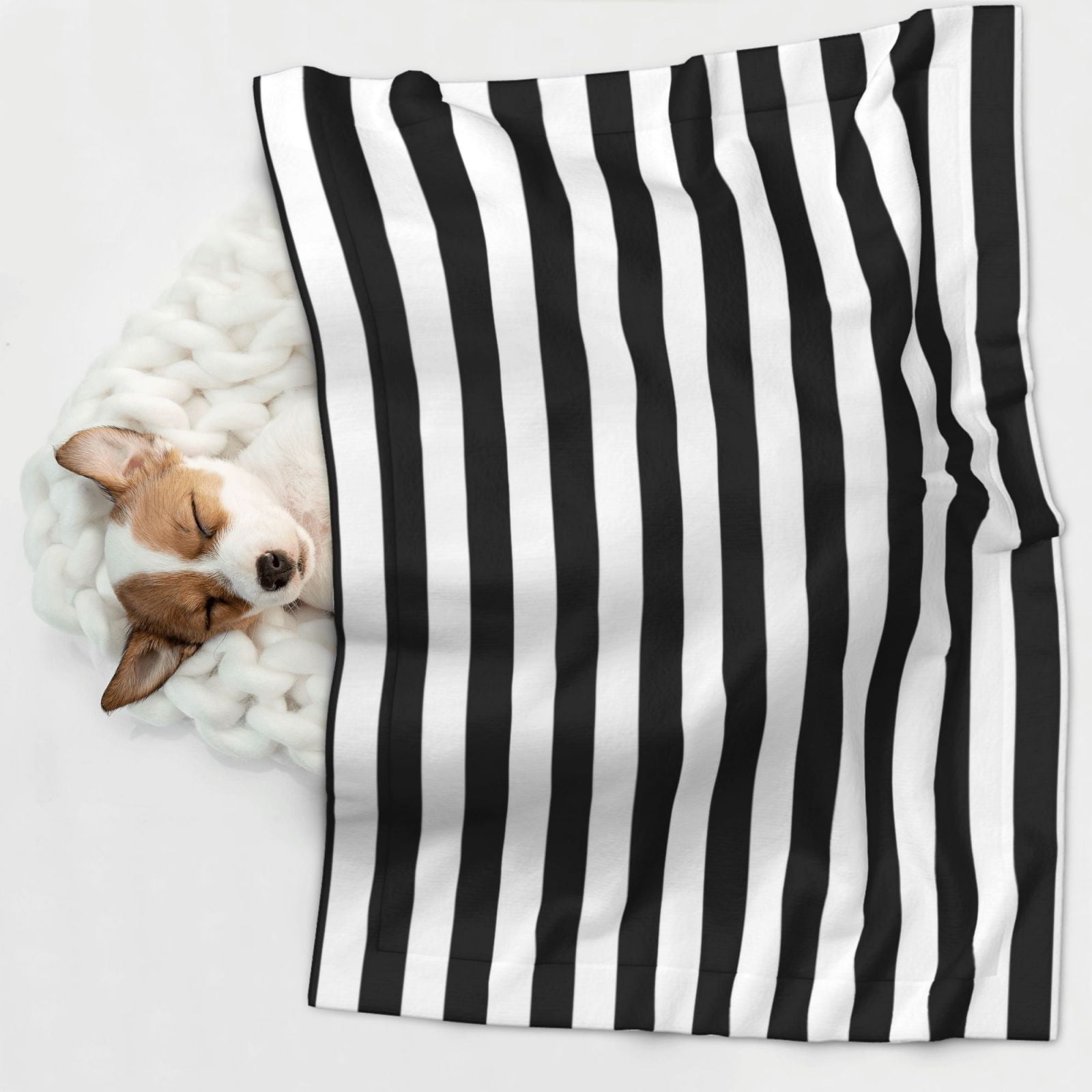 Black And White Stripe Dog Blanket Soft Warm Flannel Cat Blanket Great Pet Throw for Cats Puppy Small Medium Large Dog