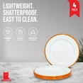 thumbnail image 3 of Red Co. Set of 4 Enamelware Metal Classic 8" Round Salad Plate, Solid White/Orange Rim, 3 of 7