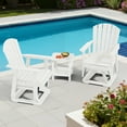 thumbnail image 5 of SERWALL HDPE Swivel Glider Chair Set of 2, Outdoor Swiveling Gliding Chair for Porch, White, 5 of 6