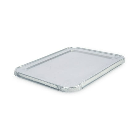 Boardwalk BWKLIDSTEAMHF 10.5 in. x 12.81 in. x 0.63 in. Aluminum Steam Table Pan Lids (100/Carton)