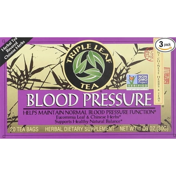 Triple Leaf Blood Pressure Tea Bags, 1.06 Ounce 20 Count (Pack of 3)