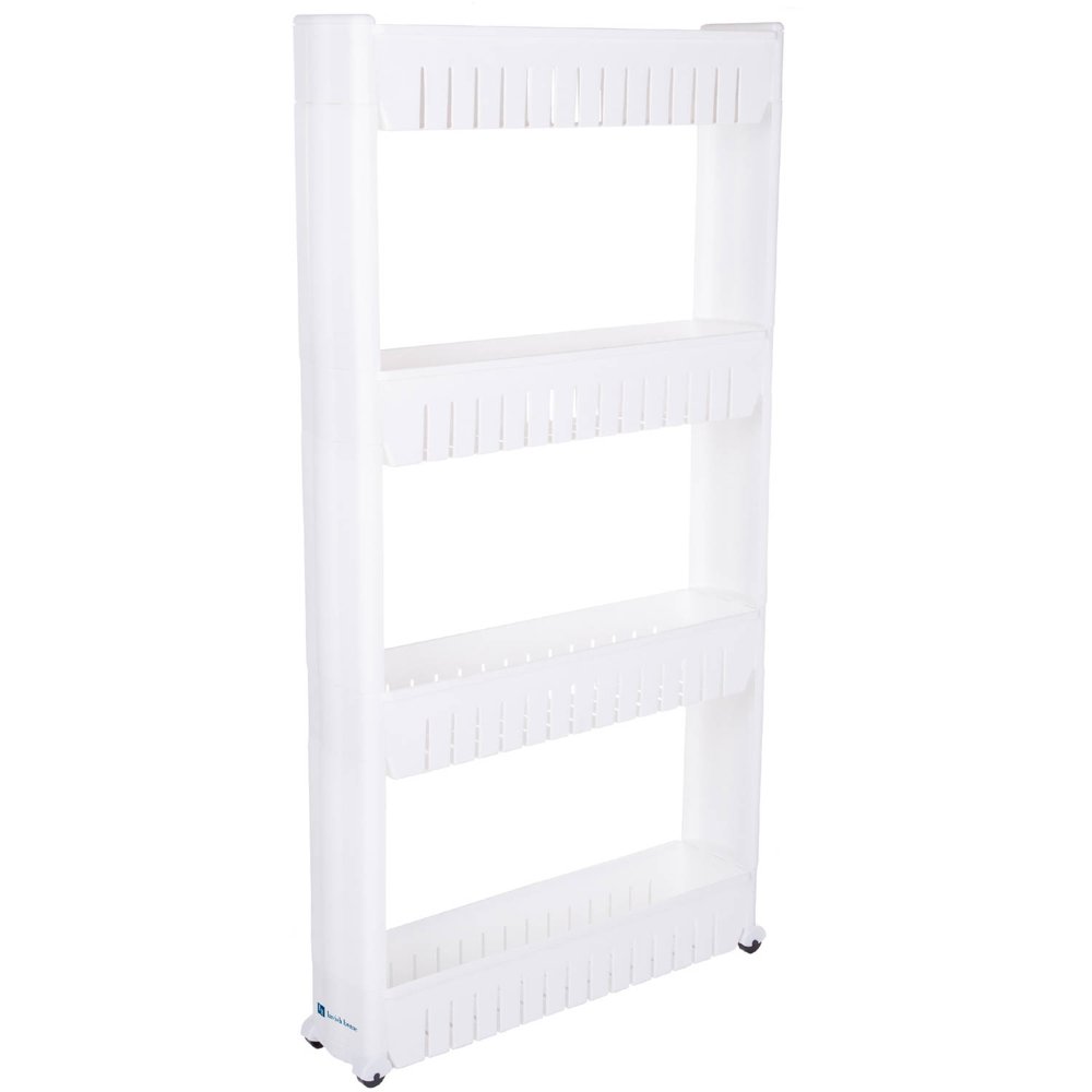 Lavish Mobile Shelving Unit Organizer with 4 Large Storage Baskets