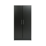 Prepac Elite Armoire Armoir Wardrobe Closet - Black 32W x 35H x 20D Cabinet for Functional Clothes Storage with Hanging Rail - BEW-3264