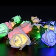 thumbnail image 4 of Valentine's Rose LED Lights, 20 LED Battery Operated String Romantic Flower White Rose with Green Leaves, 7ft Fairy Decorative Light Lamp, Wedding, Room, Garden, Patio, Festival Party Decor (Colorful), 4 of 12