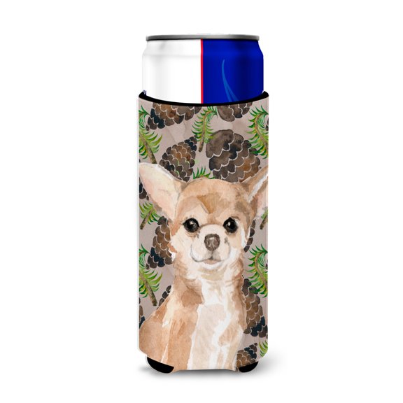 Carolines Treasures BB9586MUK Chihuahua Pine Cones Michelob Ultra Hugger for slim cans  Slim Can multicolor