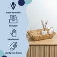thumbnail image 3 of happimess TRY2000A-3SET Rowan Bohemian Cottage Handwoven Hyacinth Rectangular Decorative Basket Trays with Handles, Natural (Set of 3), 3 of 7