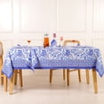 thumbnail image 3 of Hand Block Printed Table Cover - Exquisite Design, Premium Cotton Fabric, Perfect for Dining and Decor, Dining Table Linen Color Midnight Blue 12 Seater 72 x 135 Inches Rectangle, 3 of 7
