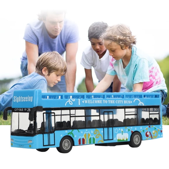 City Bus Toy Model, Alloy Sensory High Simulation Plastic Bus Model Toy  for Decoration for Children