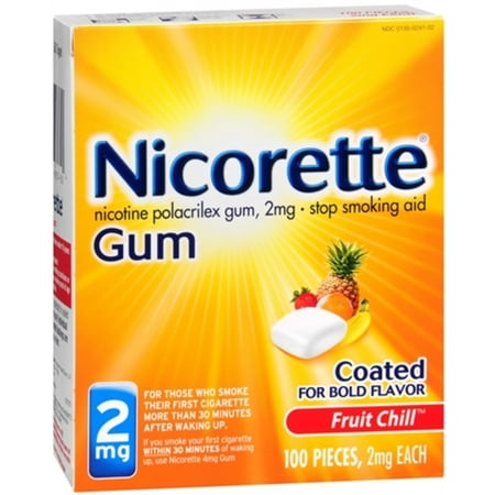 Nicorette Gum 2 mg Fruit Chill 100 Each (Pack of 4)