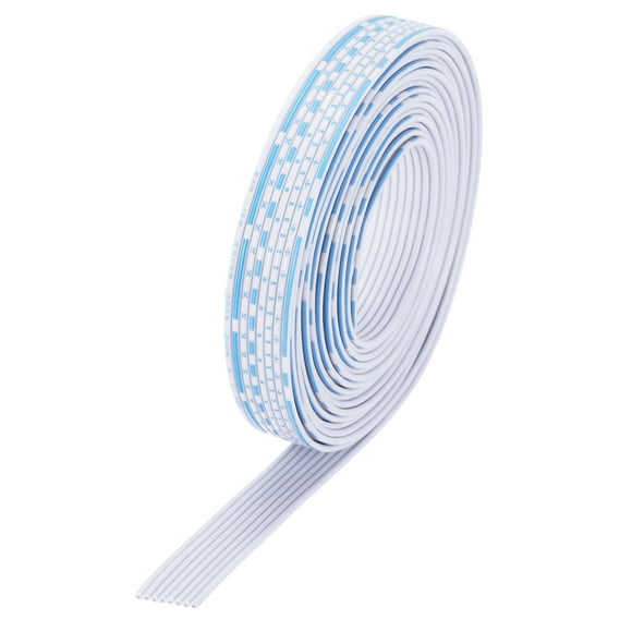 24AWG IDC Wire Flat Ribbon Cable 3 m/9.8ft Length 1.3mm Pitch 8 Pin Blue and White