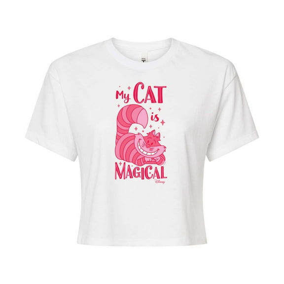 Disney Classics - Cats & Dogs - My Cat Is Magical  - Juniors Cropped Cotton Blend T-Shirt