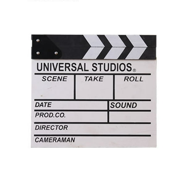 Injueey 1pc Director de Escena de la película Clapperboard TV Video Clapper Board Film Photographic Prop Decoraciones colgantes Accesorios de cámara y óptica blanco