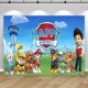 thumbnail image 4 of Fondo de fotografía para fiesta de cumpleaños de Paw Patrol, decoración para el primer baby shower de niños, pancarta con foto de cachorro, 4 of 4