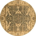 thumbnail image 1 of Ahgly Company Indoor Round Oriental Brown Industrial Area Rugs, 3' Round, 1 of 4