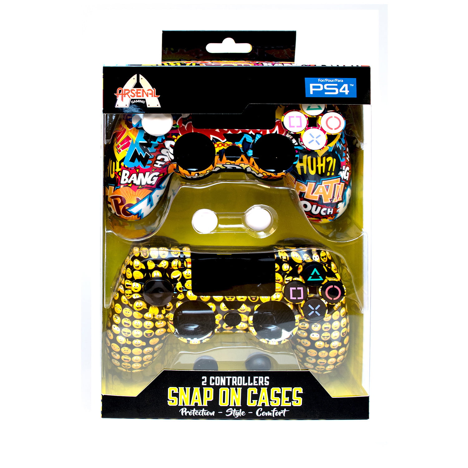 Arsenal Gaming Snap-on Cases for PS4 Controller: and Emoji Designs -