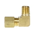 thumbnail image 4 of 1/4" x 1/4" Tube OD x Male NPTF 90 Degree Bar stock Elbow Brass Fitting 5-Pack, 4 of 4