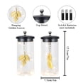 thumbnail image 4 of Set of 2 Medium Battery Powered Lantern,  Glass Cordless Lamp (Gold Leaf), 4 of 8