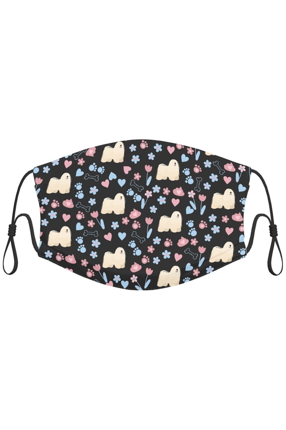 Cute Hungarian Shepherd Dog Graphic Printed Cloth Face Masks Reusable Washable Adjustable for Child (1 PCS)