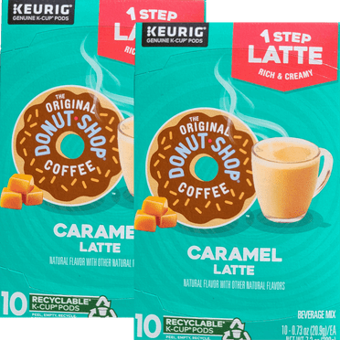 The Original Donut Shop 1 Step Caramel Latte K-Cup Pods, 10 count, 2 Pack