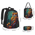 thumbnail image 2 of Easygdp Colorful Owl Forest Mochila para Niños y Niñas con Set de Caja de Almuerzo y Estuche para Lápices 3 en 1, Mochila Escolar Estampada para Adolescentes, 2 of 7