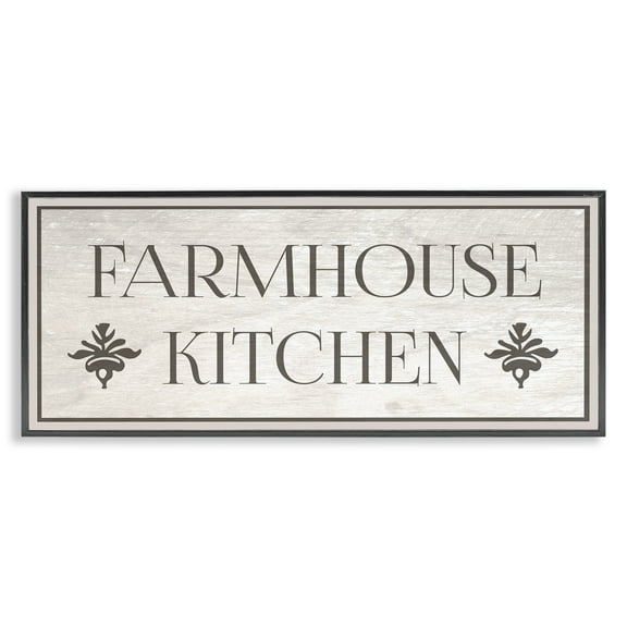 Stupell Industries Farmhouse Kitchen Typography Typography Painting Black Framed Art Print Wall Art, 24 x 10