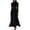 Black, variant on Women's Velvet Maxi Dress Long Puff Sleeve Crew Neck Elastic High Waist Party Bridesmaid Dresses For Casual Everyday Wear