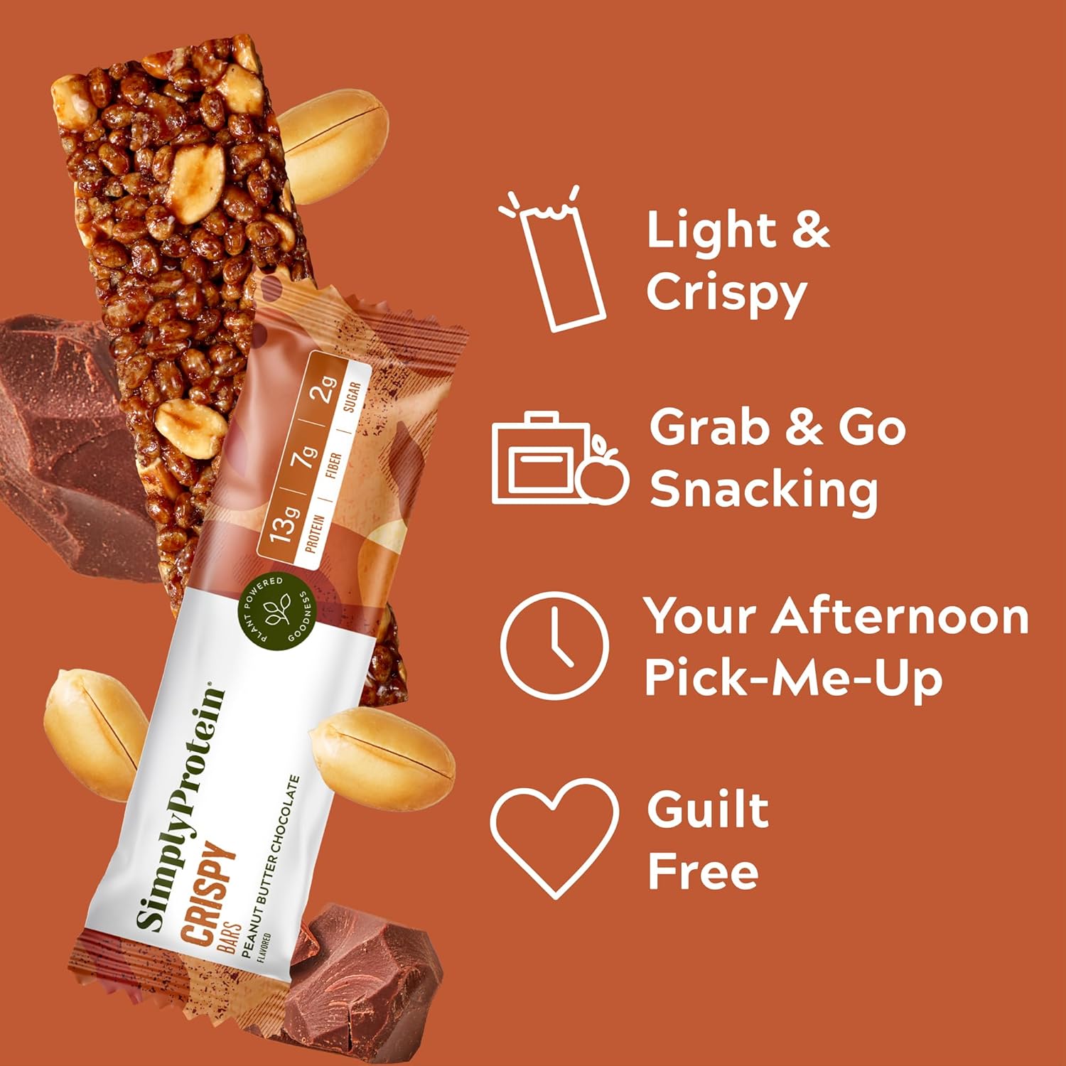 (Pack of 6) SimplyProtein Peanut Butter Chocolate Bar Snack 4 Pack 5.64 Oz