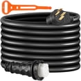 thumbnail image 1 of VEVOR RV Shore Power Extension Cord 50FT 50 AMP Weatherproof Heavy Duty 6AWG/3C+8AWG/1C Twist Lock Cord 50 Amp RV Replacement Cord UL and CSA Approved with Molded Connector and Patented Handle, 1 of 9