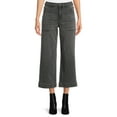 thumbnail image 5 of Time and Tru Women's High Rise Wide Leg Crop Utility Jeans, 26.5" Inseam, Sizes 2-20, 5 of 6